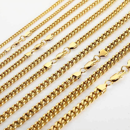 Snake Head Cuban Chain Necklace with Box Clasp 18K Gold Plated for Men | Caratix Jewelry - CaratixJewelry