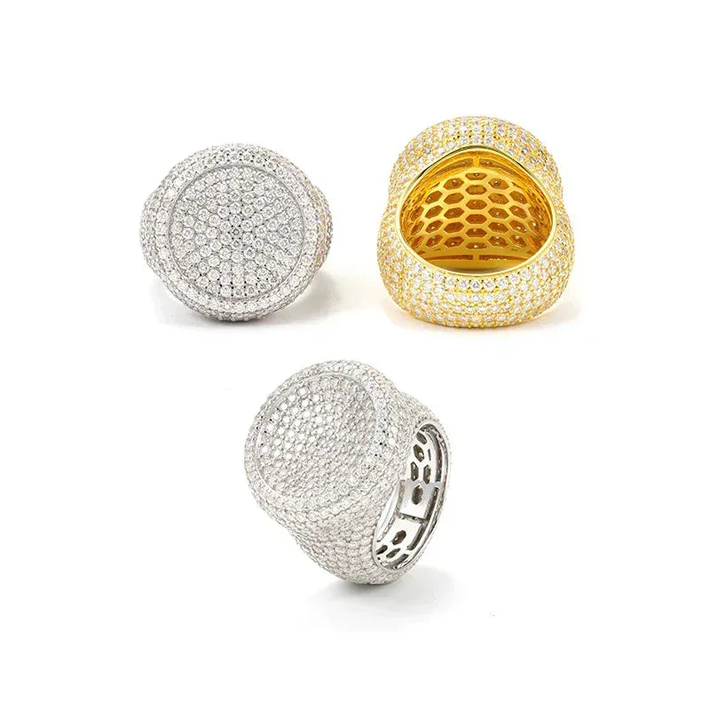 Men’s D-Color Moissanite Hip Hop Ring | S925 Silver Iced Out Fashion Jewelry - CaratixJewelry