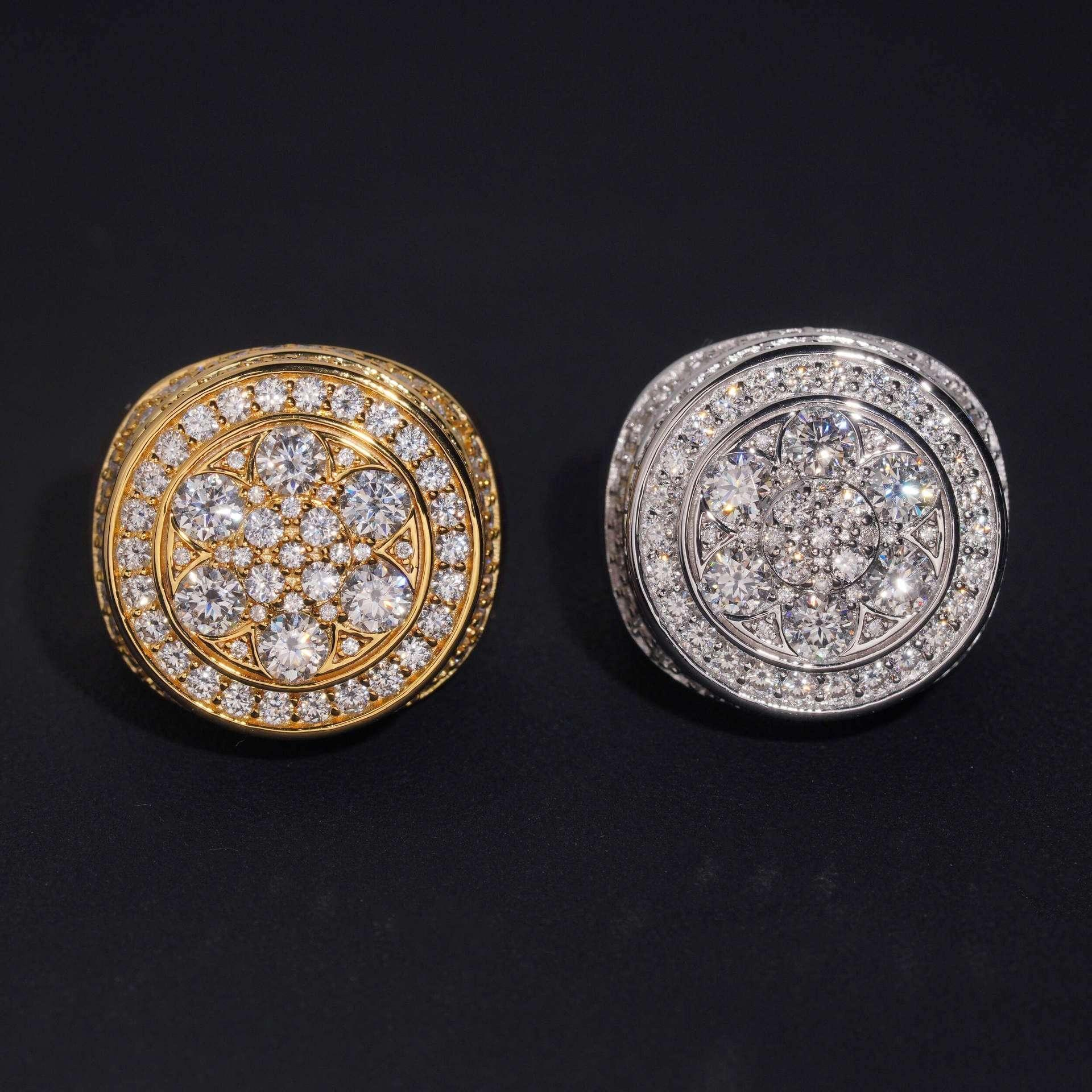 D-Color VVS Moissanite Ring | S925 Silver Unisex Full Iced Out Fashion Jewelry - CaratixJewelry