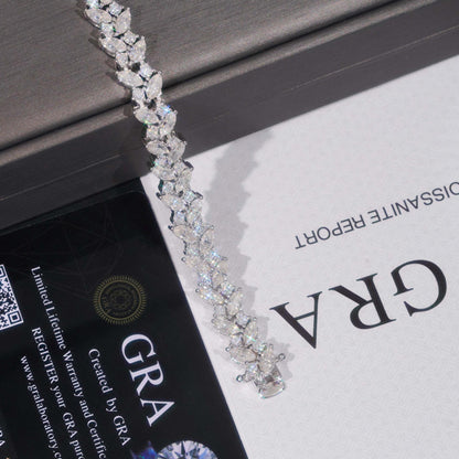 Unique-Design Moissanite Bracelet – S925 Sterling Silver Iced-Out Luxury Unisex Streetwear Jewelry - CaratixJewelry