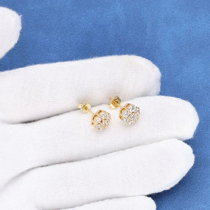 Moissanite Flower Stud Earrings for Men Iced Out Jewelry | Caratix Jewelry - CaratixJewelry