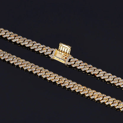 6mm Single Row Cuban Chain Necklace with Full Zircon Stones - CaratixJewelry
