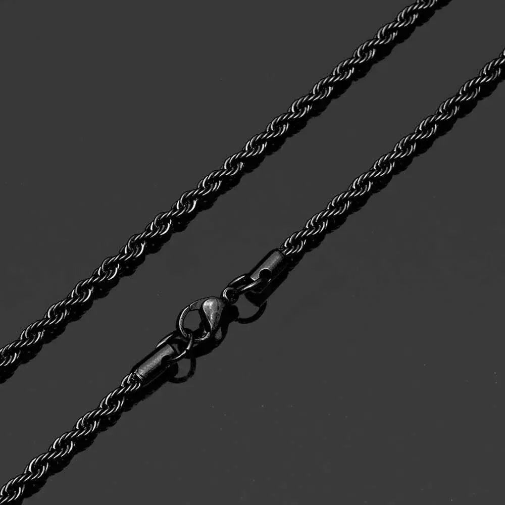 Stainless Steel Rope Chain Necklace 18K Gold Plated Unisex | Caratix Jewelry - CaratixJewelry