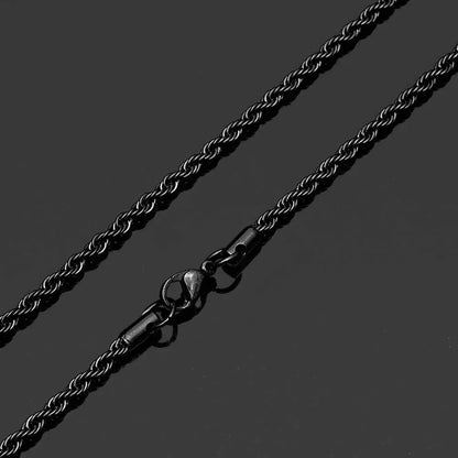 Stainless Steel Rope Chain Necklace 18K Gold Plated Unisex | Caratix Jewelry - CaratixJewelry