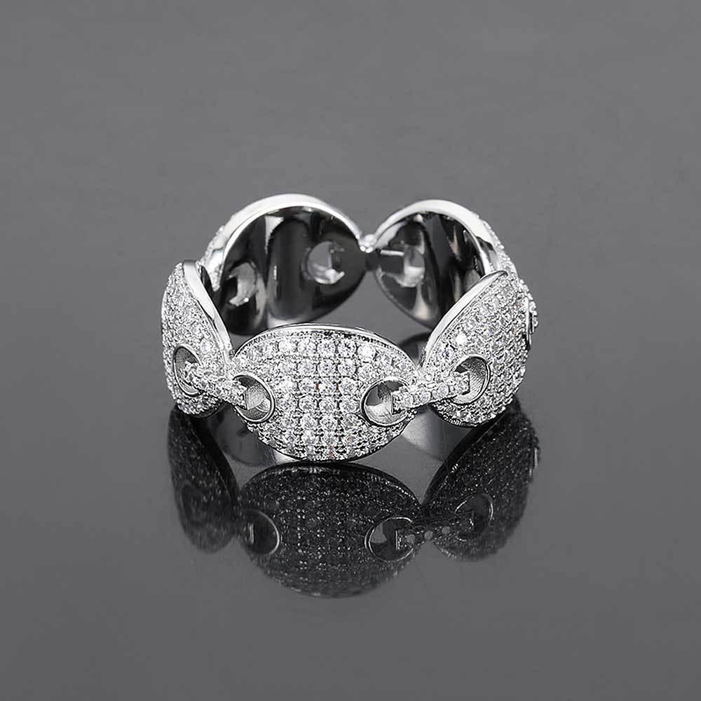 Cuban Ring with Coffee Bean Design for Men | Trendy Hip Hop Jewelry | Caratix Jewelry - CaratixJewelry