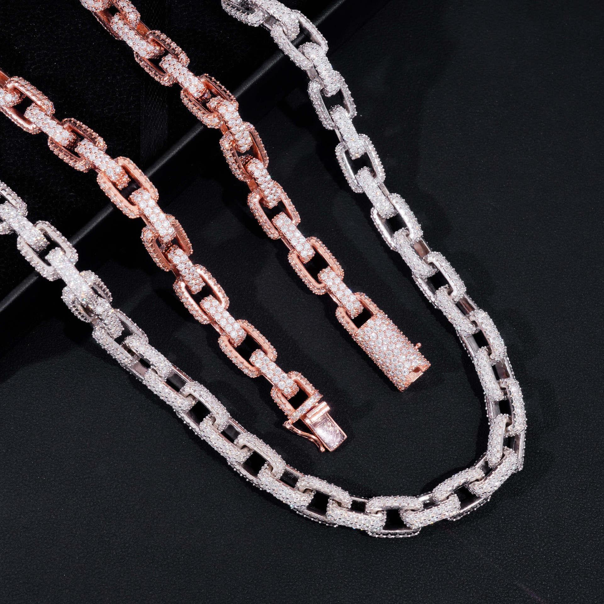 10mm Moissanite Cuban Link Bracelet with Figure-8 Clasp – S925 Sterling Silver Iced-Out Hip Hop Men’s Streetwear Jewelry - CaratixJewelry