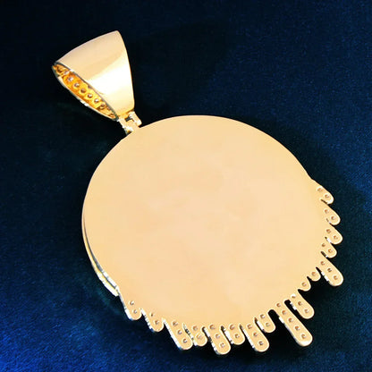 Teardrop Photo Pendant | Solid CZ Iced Out DIY Custom Picture Hip Hop Necklace - CaratixJewelry