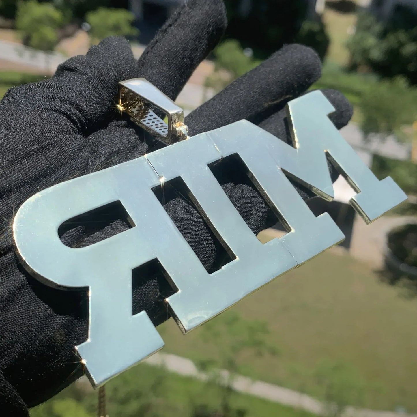 18K Gold Solid Letter Pendant | Iced Out CZ DIY Hip Hop Men’s Custom Jewelry - CaratixJewelry