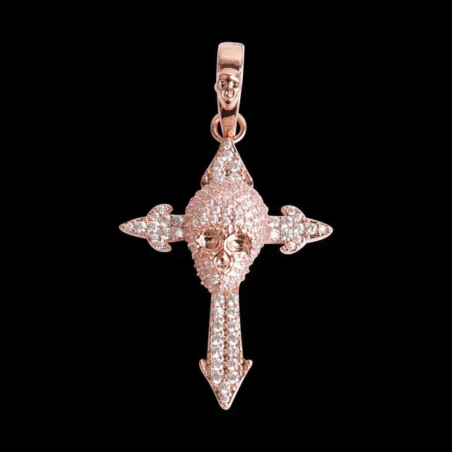 Men's Gothic Reaper Necklace | Premium Copper CZ Biker & Hip Hop Jewelry - CaratixJewelry