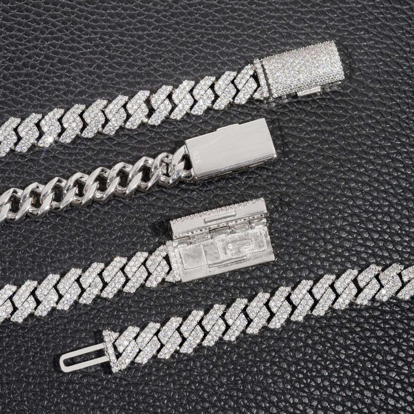 10mm D-Shape Moissanite Cuban Link Necklace | S925 Silver Iced Out Chain - CaratixJewelry