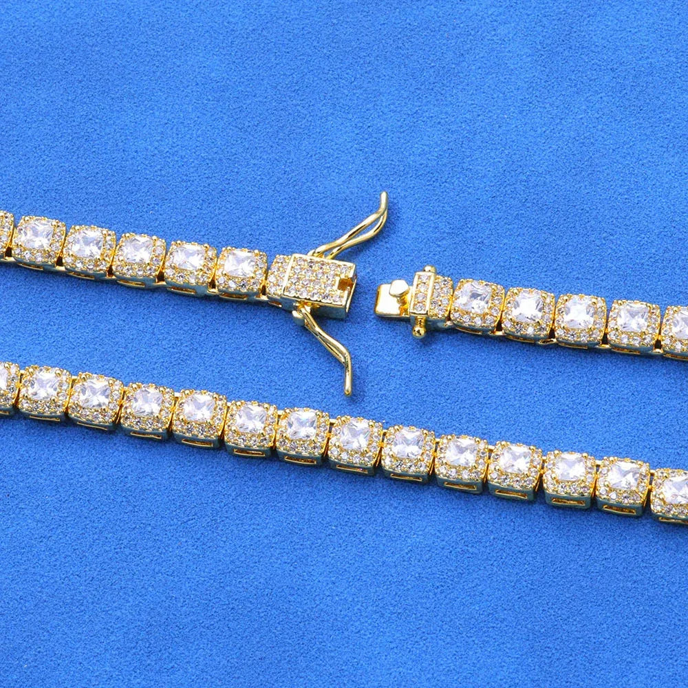 5mm Square Zircon Tennis Bracelet Hip Hop Bling for Men | Caratix Jewelry - CaratixJewelry