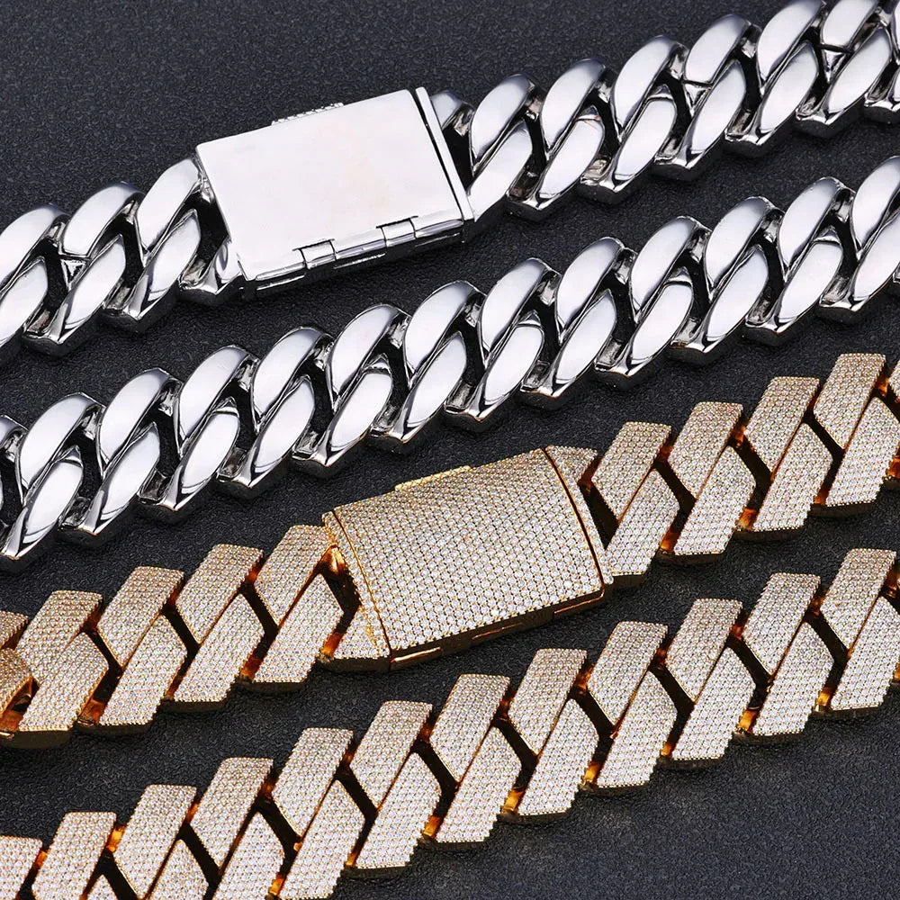 Custom Six-Row Iced Out Cuban Chain | Heavyweight Flip-Clasp - CaratixJewelry