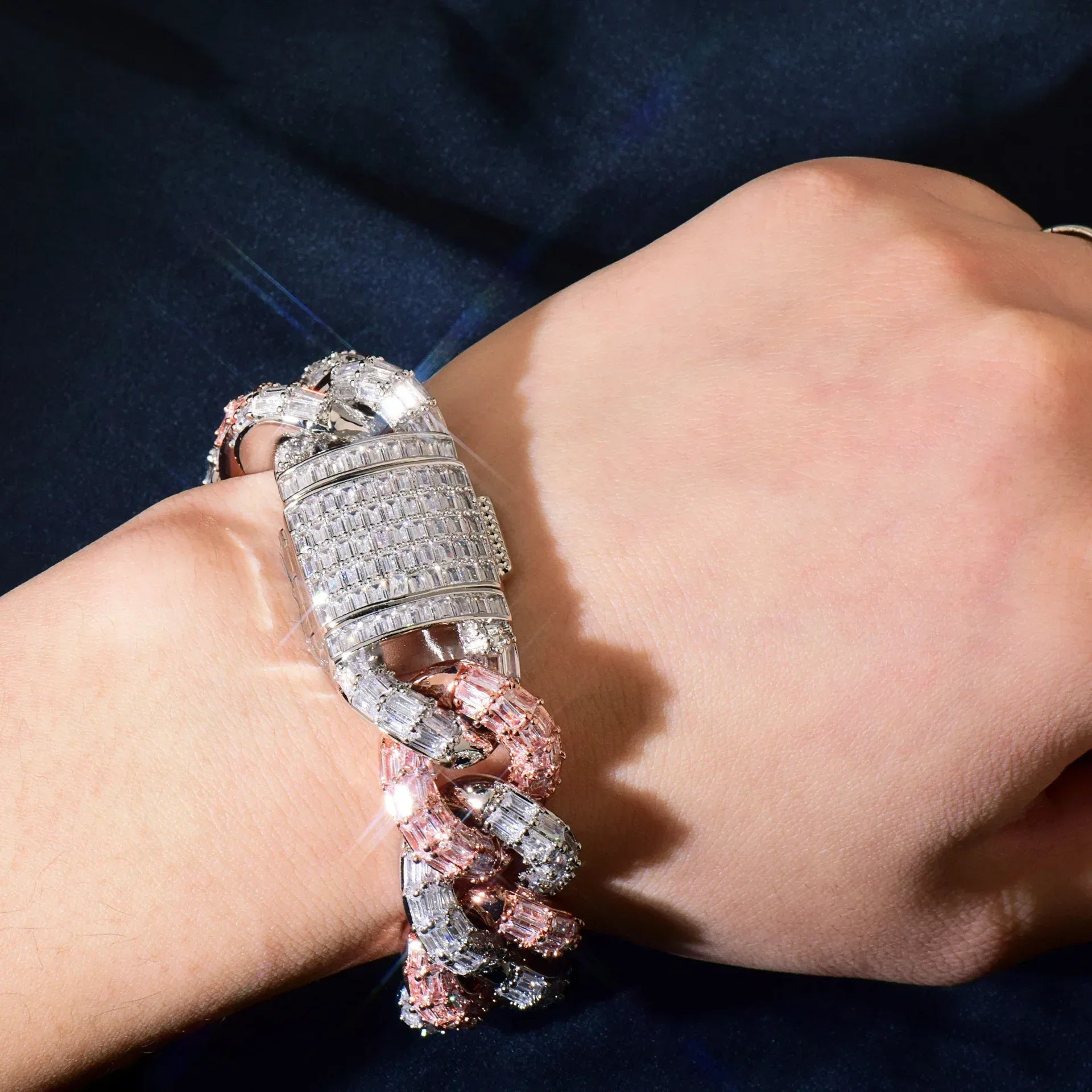 21mm Iced Out Step Cut Cuban Chain Necklace with Copper & Zircon - CaratixJewelry