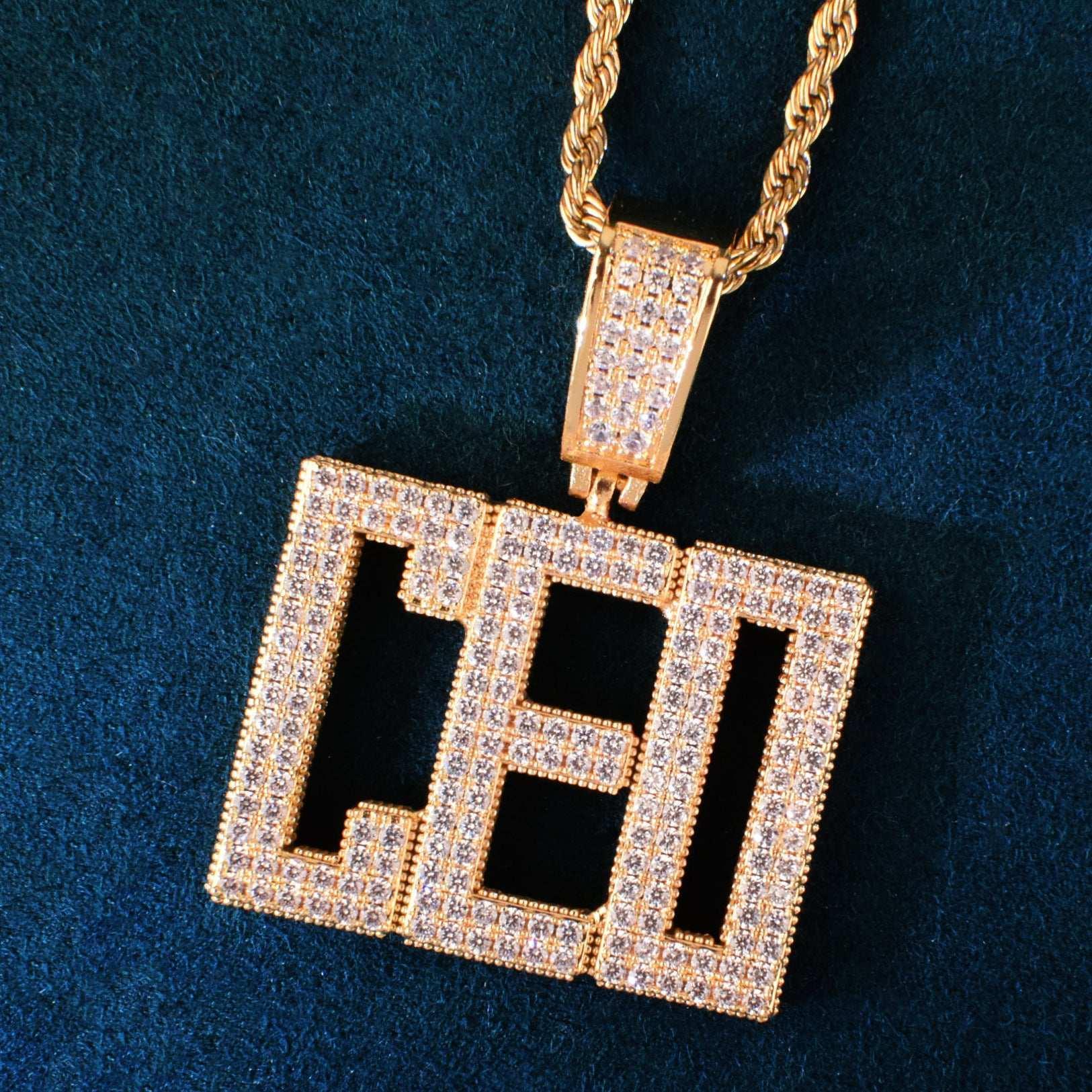 Iced Out Letter Necklace | Custom Alphabet CZ Pendant Trendy Streetwear Jewelry - CaratixJewelry