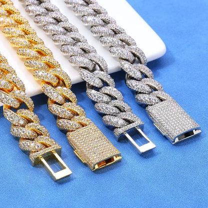 Bold Moissanite Cuban Link Chain – S925 Sterling Silver Iced-Out Hip Hop Men’s Luxury Statement Streetwear Necklace - CaratixJewelry