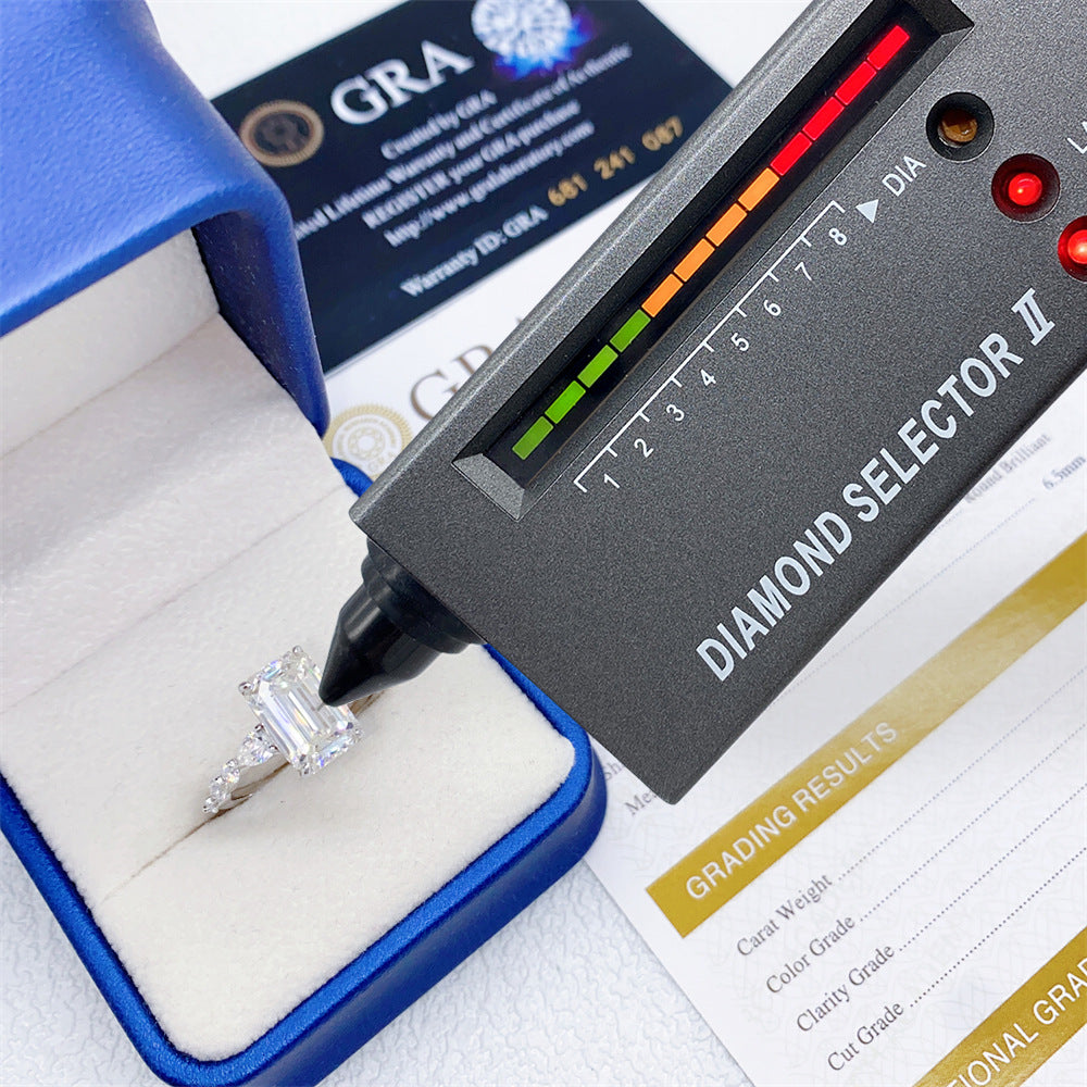 2026 Summer New S925 Silver 4ct Princess Cut Moissanite Ring | 4 Carat Square D VVS1 | Caratix