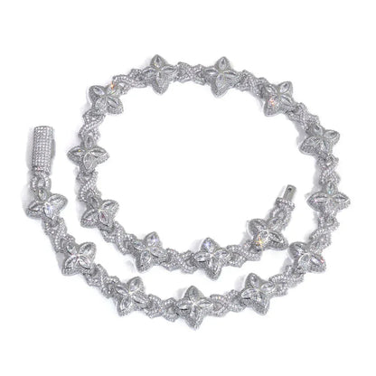 8mm Men's Thorn & Infinity 8 Clover Chain | Iced Out Zircon Necklace & Bracelet | Custom Gold Chain Rapper Style | Caratix - CaratixJewelry