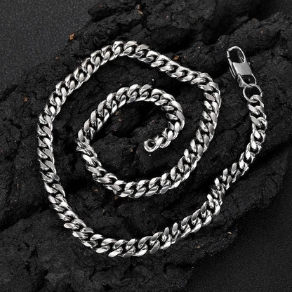 Polished Cuban Chain Necklace Stainless Steel Rapper Chain Style | Caratix Jewelry - CaratixJewelry
