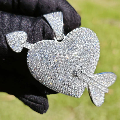 Romantic Heart Pendant Necklace | CZ Hip Hop Unisex Trendy Fashion Jewelry - CaratixJewelry