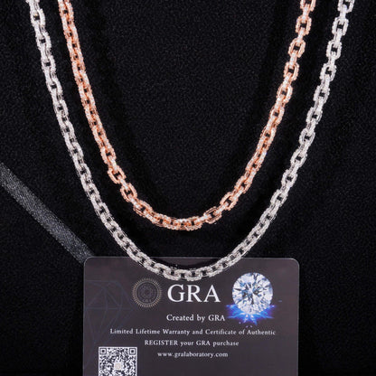 5.2mm Moissanite Cuban Link Chain – 925 Sterling Silver Iced-Out Hip Hop Necklace with Box Clasp - CaratixJewelry