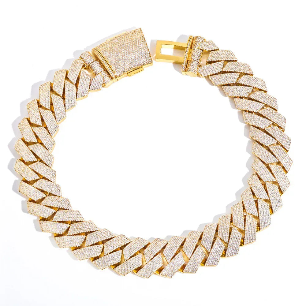 36mm Iced Out Cut Cuban Chain Zircon - CaratixJewelry