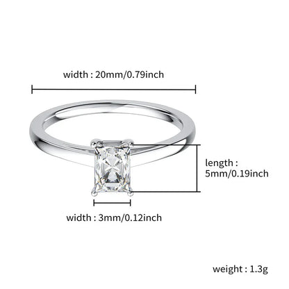 1ct Emerald Cut Moissanite Ring | S925 Silver 18K Gold Plated | Caratix