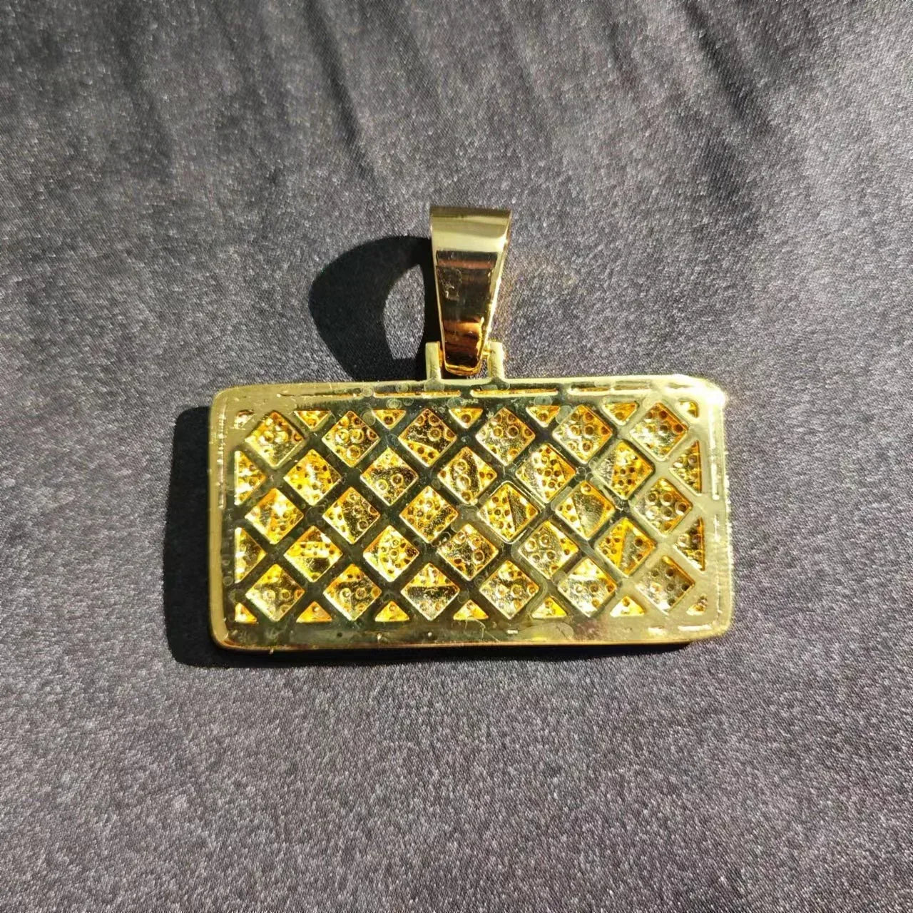 Iced Out VISA Credit Card Pendant Necklace – Hip Hop Double-Layer CZ Dog Tag Jewelry - CaratixJewelry