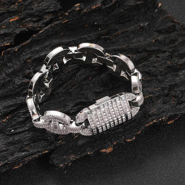 16mm Pig Nose Cuban Bracelet Zircon Hip Hop Jewelry for Men | Caratix Jewelry - CaratixJewelry