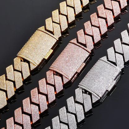 Custom Six-Row Iced Out Cuban Chain | Heavyweight Flip-Clasp - CaratixJewelry