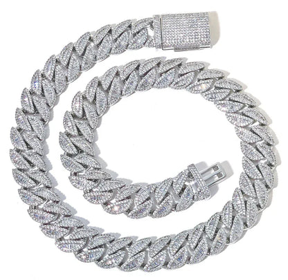 20mm T-Cut Moissanite Cuban Link Chain – Custom S925 Sterling Silver Iced-Out Hip Hop Men’s Streetwear Necklace - CaratixJewelry