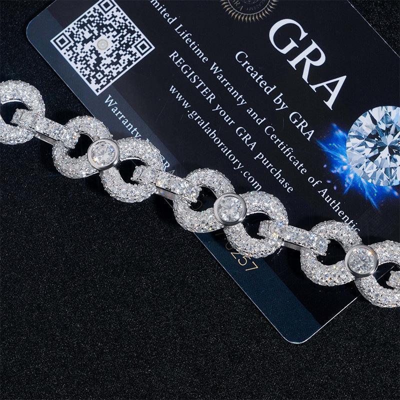 13mm Moissanite Figure-Eight Cuban Link | S925 Silver Hip Hop Jewelry - CaratixJewelry