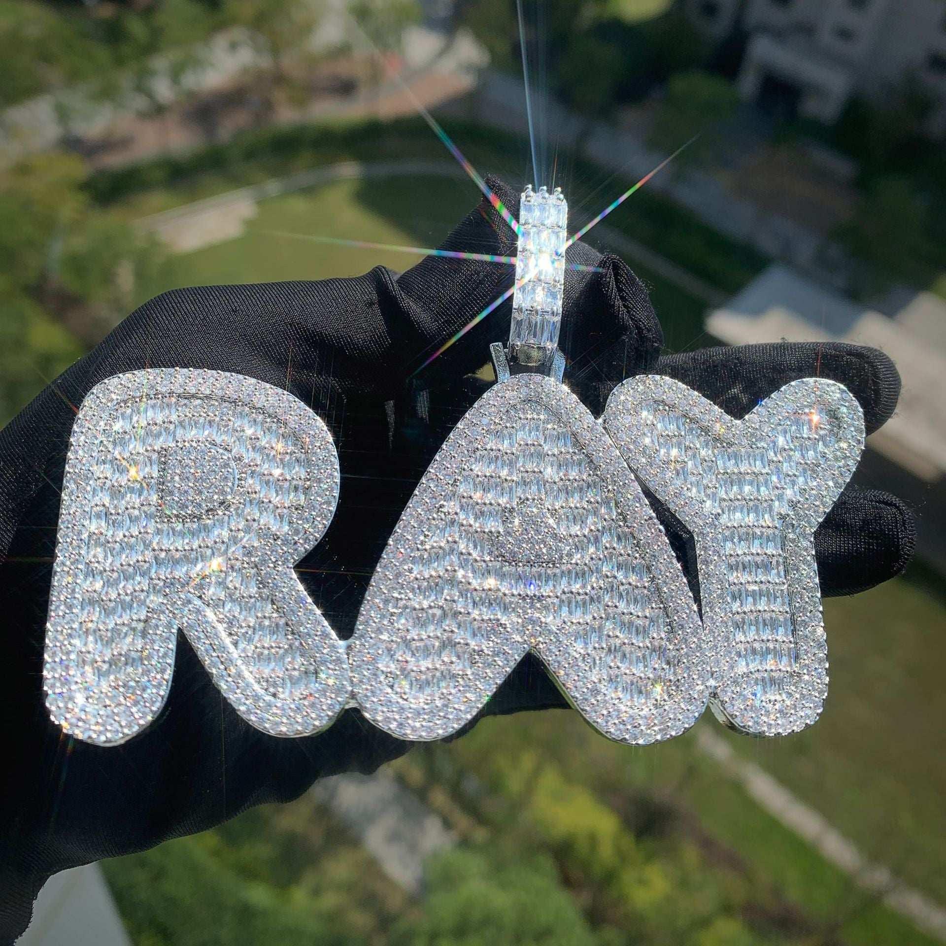 Custom Letter & Number Pendant | DIY Hip Hop Iced Out Personalized Necklace - CaratixJewelry