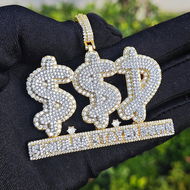 Iced Out Letter Pendant Necklace – Hip Hop CZ Initial Jewelry for Men & Women - CaratixJewelry