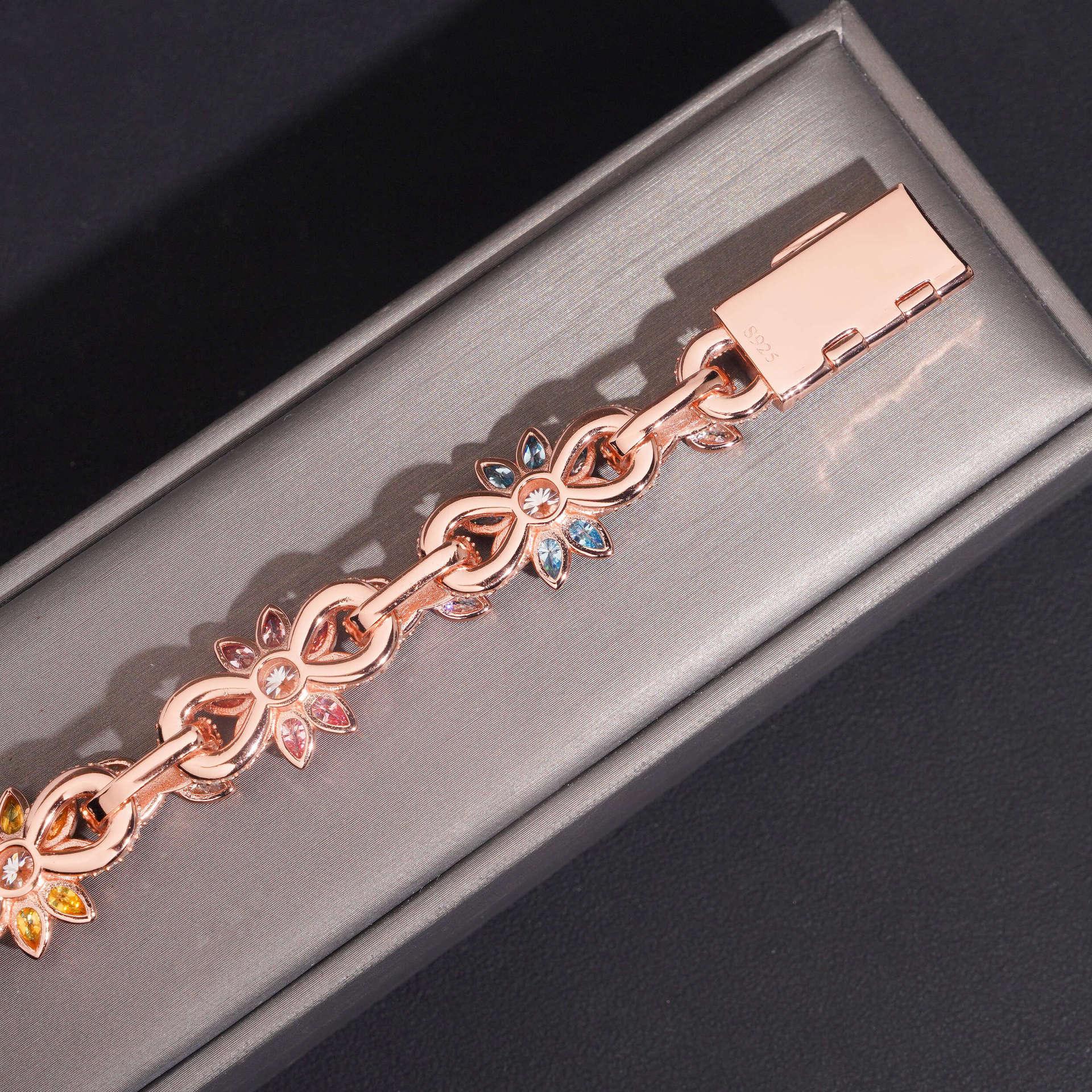 16mm Colored Moissanite Cuban Link Chain with Flower Design – S925 Sterling Silver Iced-Out Hip Hop Men’s Streetwear Necklace - CaratixJewelry