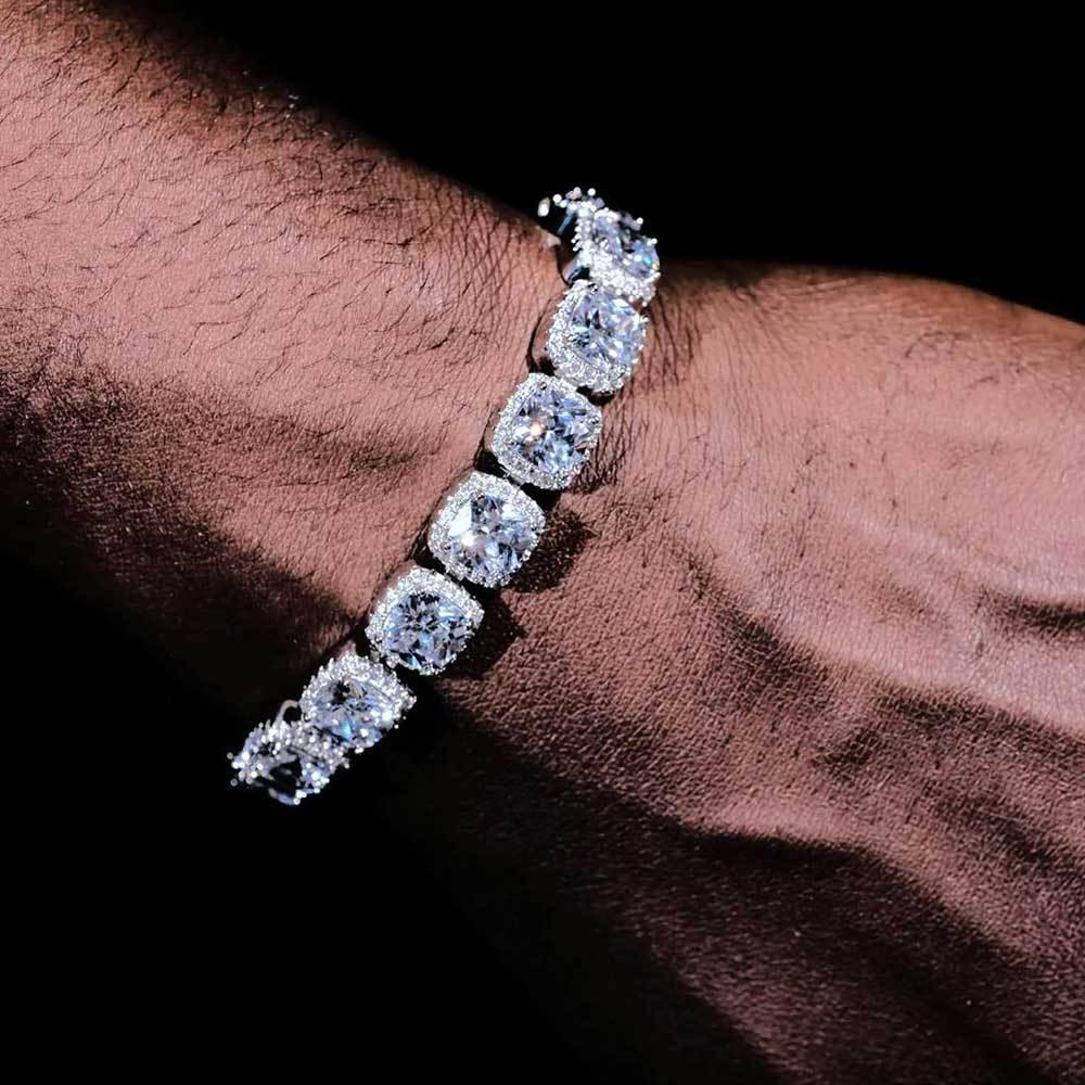 Iced Out Chain Bracelet with Copper and Zircon Stones for Men | Caratix Jewelry - CaratixJewelry