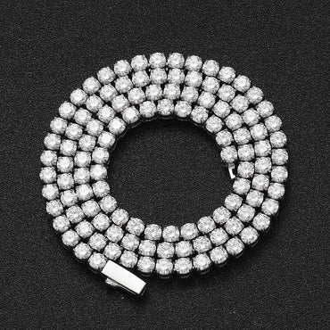 4mm Tennis Chain Necklace with Zircon Stones and Spring Clasp for Men | High-End Hip Hop Jewelry | Caratix Jewelry - CaratixJewelry