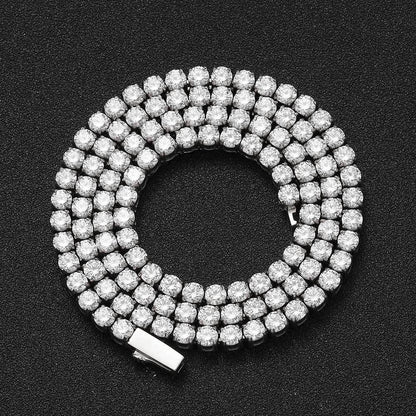 Custom Moissanite Stainless Steel Tennis Chain | Durable Men's & Women's Bling Jewelry | Caratix - CaratixJewelry