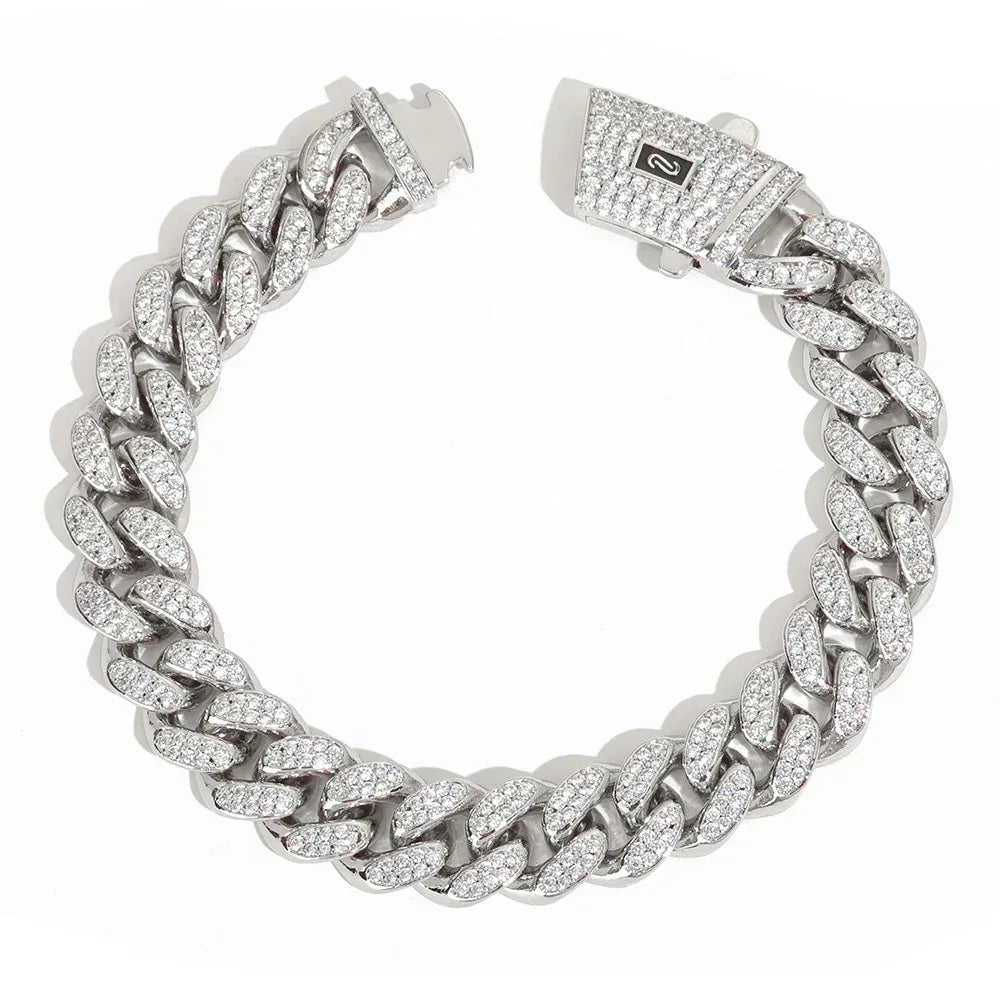 Custom 12mm Double-Row Moroccan Cuban Link | High-End Hip Hop Jewelry | Caratix - CaratixJewelry