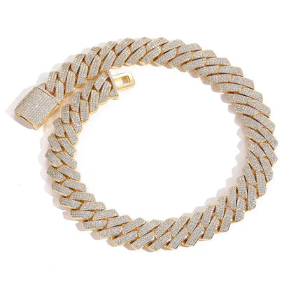20mm -Cut Moissanite Cuban Link Chain – S925 Sterling Silver Iced-Out Hip Hop Men’s Bold Luxury Streetwear Necklace - CaratixJewelry