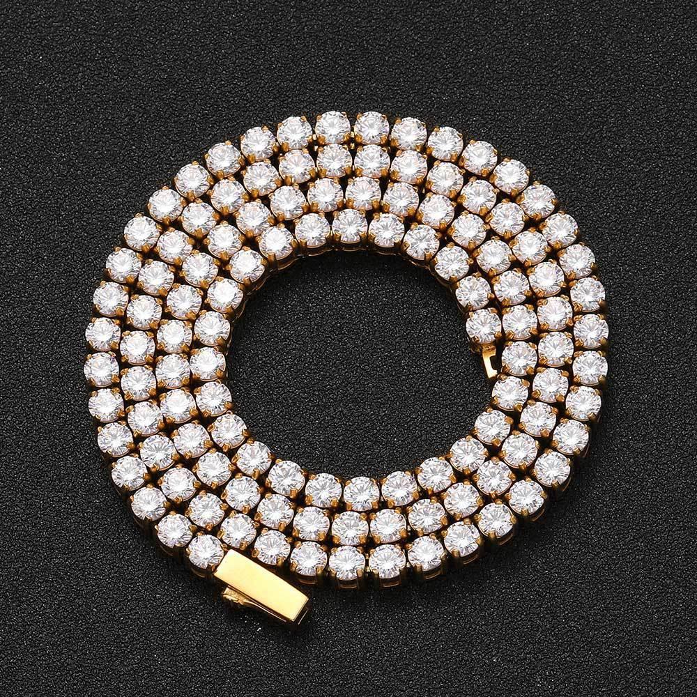 Custom Moissanite Stainless Steel Tennis Chain | Durable Men's & Women's Bling Jewelry | Caratix - CaratixJewelry