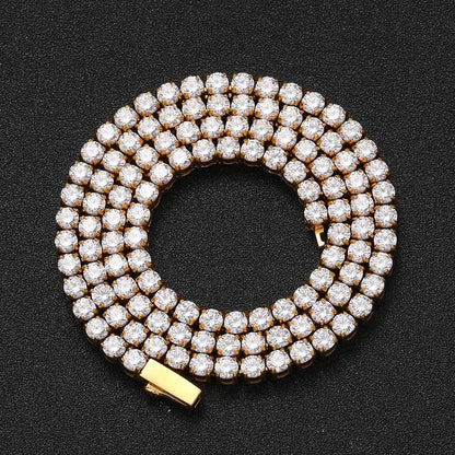Custom Moissanite Stainless Steel Tennis Chain | Durable Men's & Women's Bling Jewelry | Caratix - CaratixJewelry