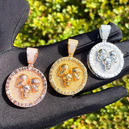 Men's Hardcore Hip Hop Necklace | Premium Copper CZ Skeleton Jewelry - CaratixJewelry