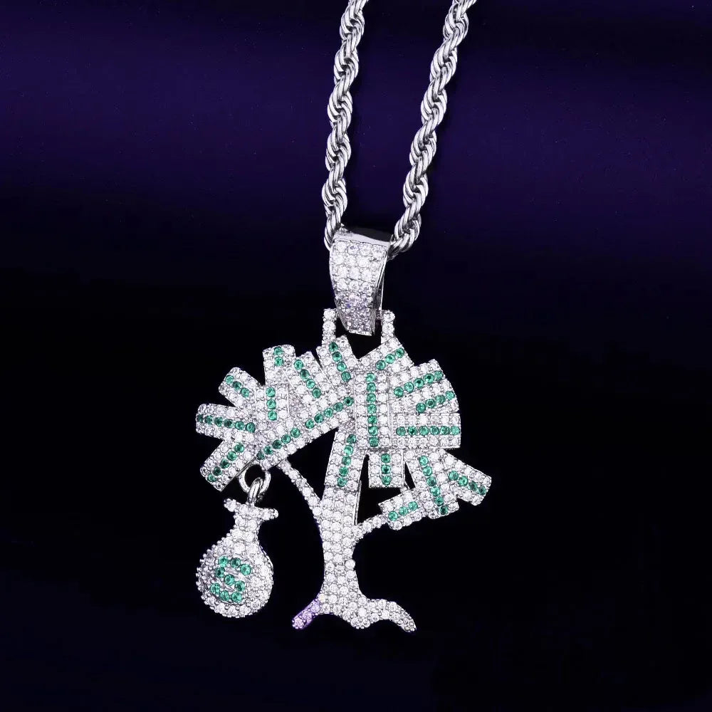 Men's Wealth Symbol Necklace | Premium Copper CZ Prosperity Jewelry - CaratixJewelry