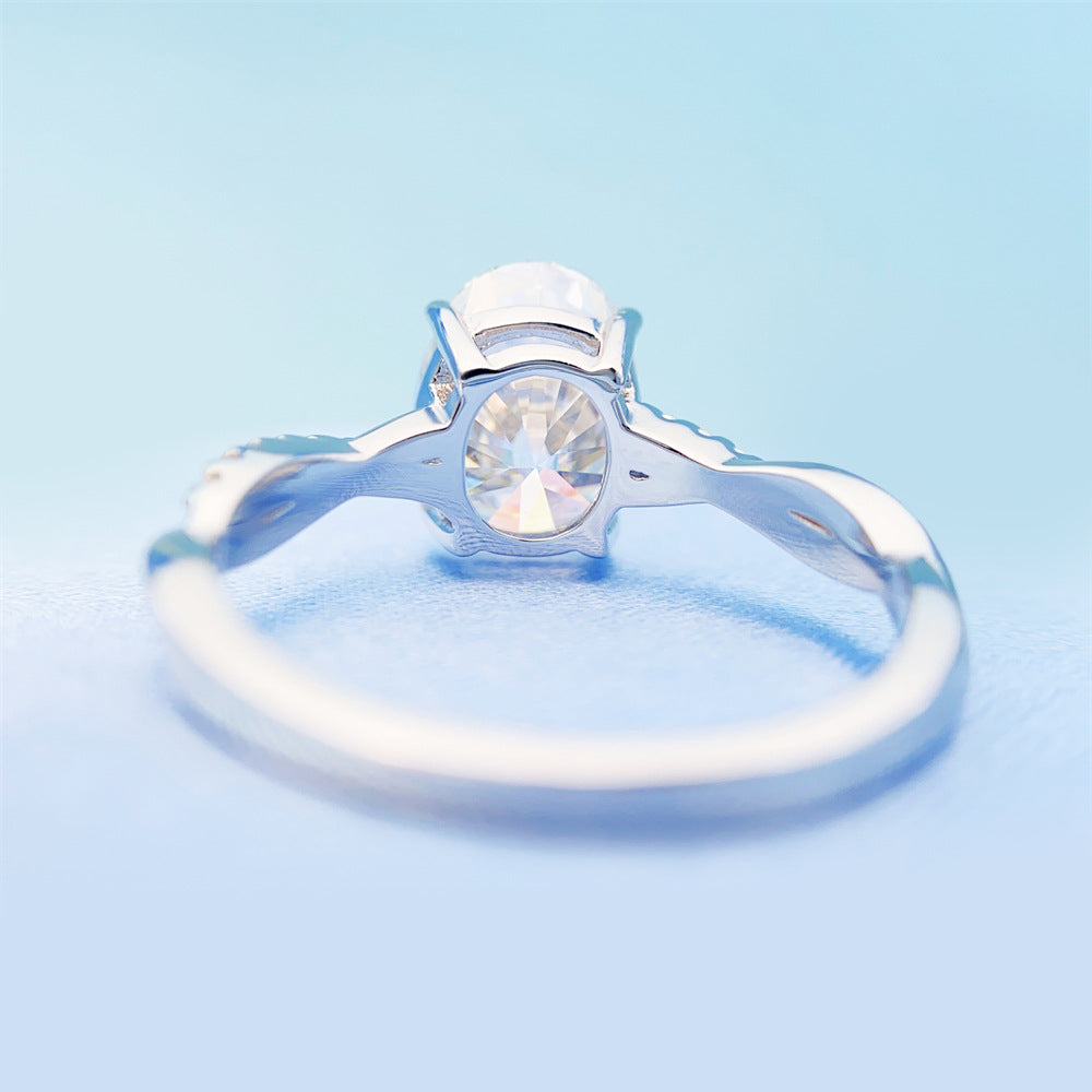 2026 Summer New S925 Silver 3ct Oval Moissanite Ring | 3 Carat D VVS1 Solitaire | Caratix