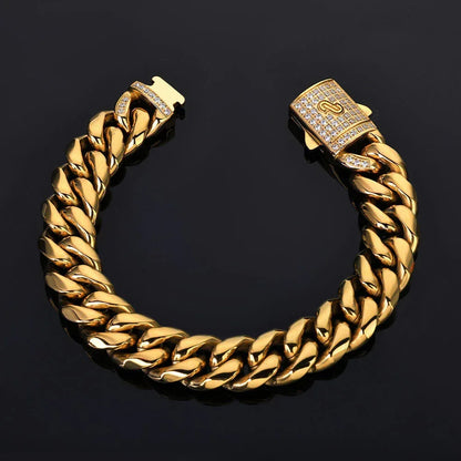 Custom Stainless Steel Round-Polished Cuban Necklace | Clasp Hip Hop Bling | Caratix - CaratixJewelry
