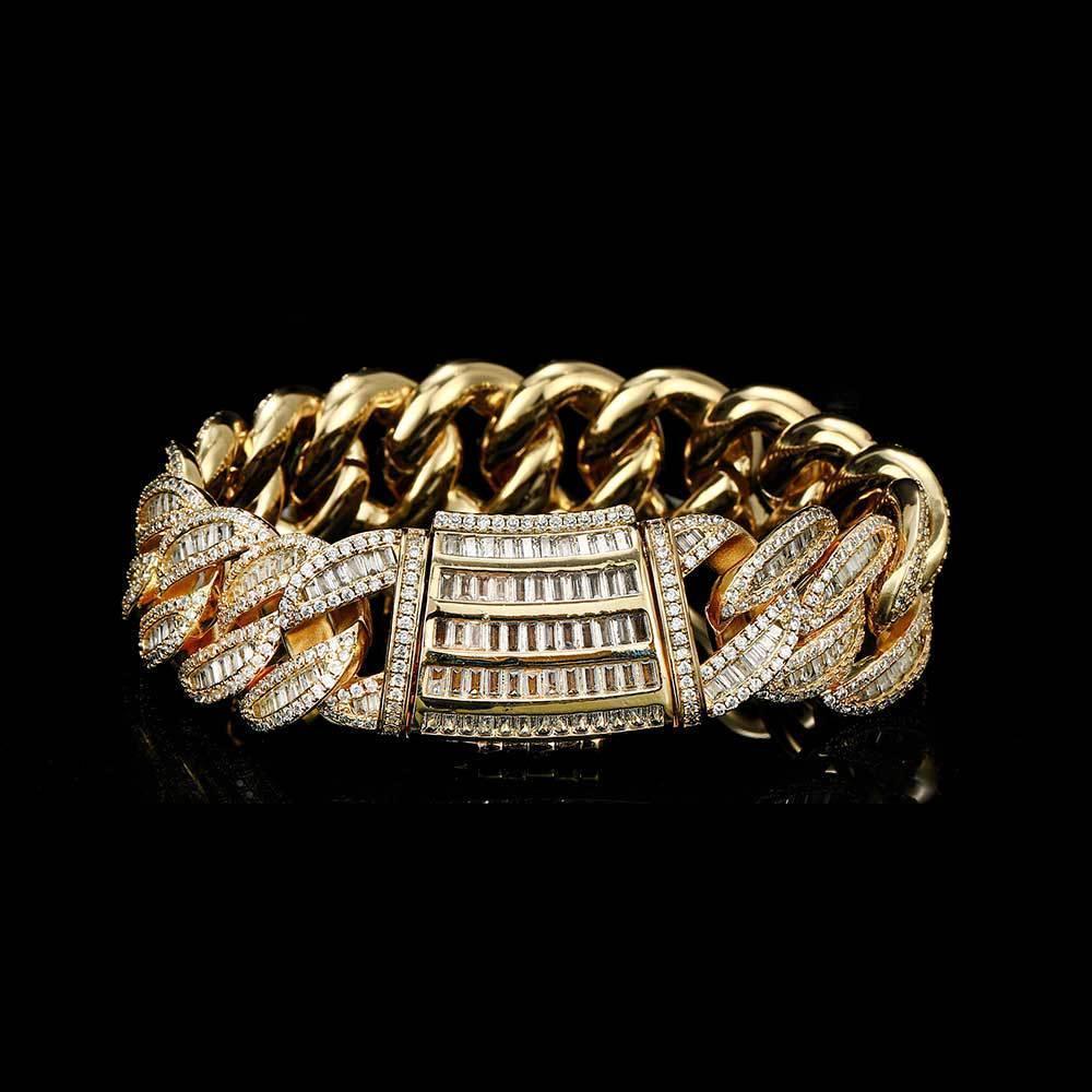 Custom Baguette Mixed-Cut Cuban Bracelet | Miami Clasp - CaratixJewelry