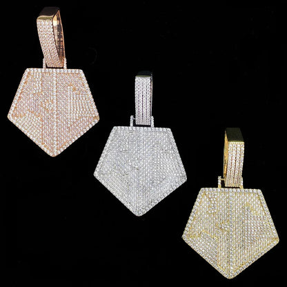 Iced Out "KC" Letters Pendant | Men's Initial / Kansas City Necklace - CaratixJewelry