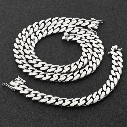 Polished Cuban Link Chain for Men – S925 Sterling Silver Minimalist Luxury Hip Hop Necklace - CaratixJewelry