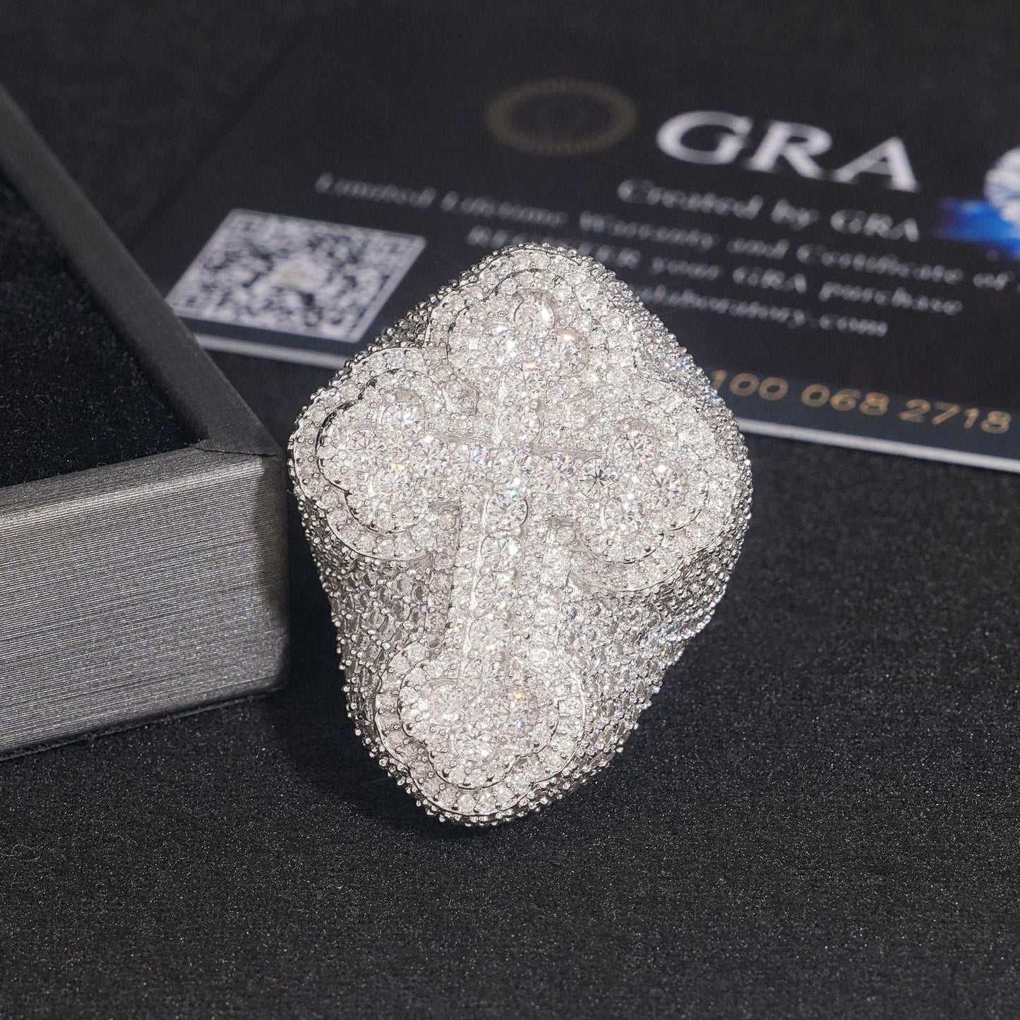 Moissanite Cross Hip Hop Ring | S925 Silver Iced Out Fashion Jewelry - CaratixJewelry