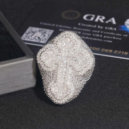 Moissanite Cross Hip Hop Ring | S925 Silver Iced Out Fashion Jewelry - CaratixJewelry